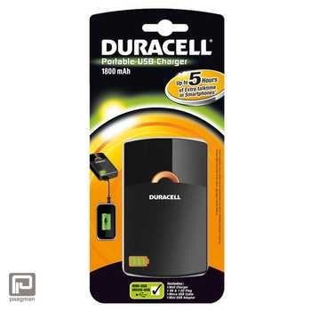 Meer informatie over Duracell 5 uurs oplaadbare mobiele oplader - micro-USB / mini-USB